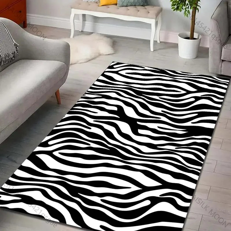 Classic B&W Zebra Print Rug