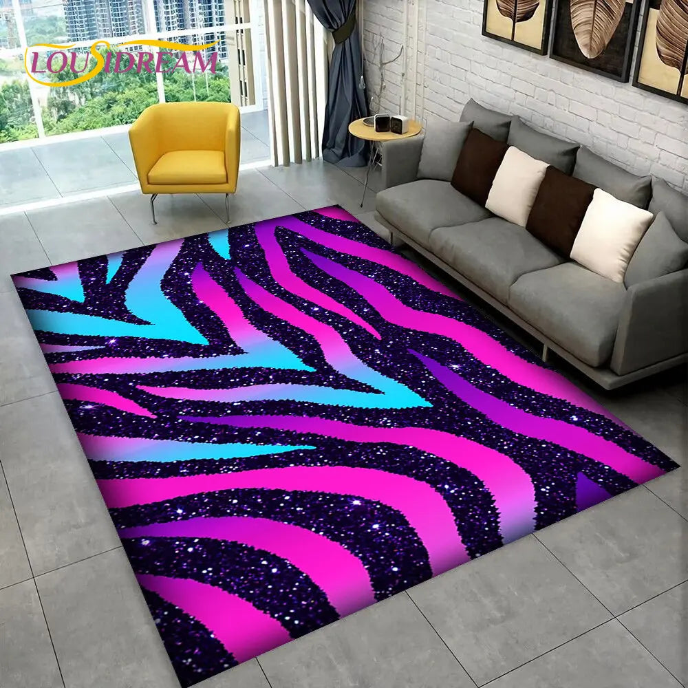 Y2K Colored Zebra Rug