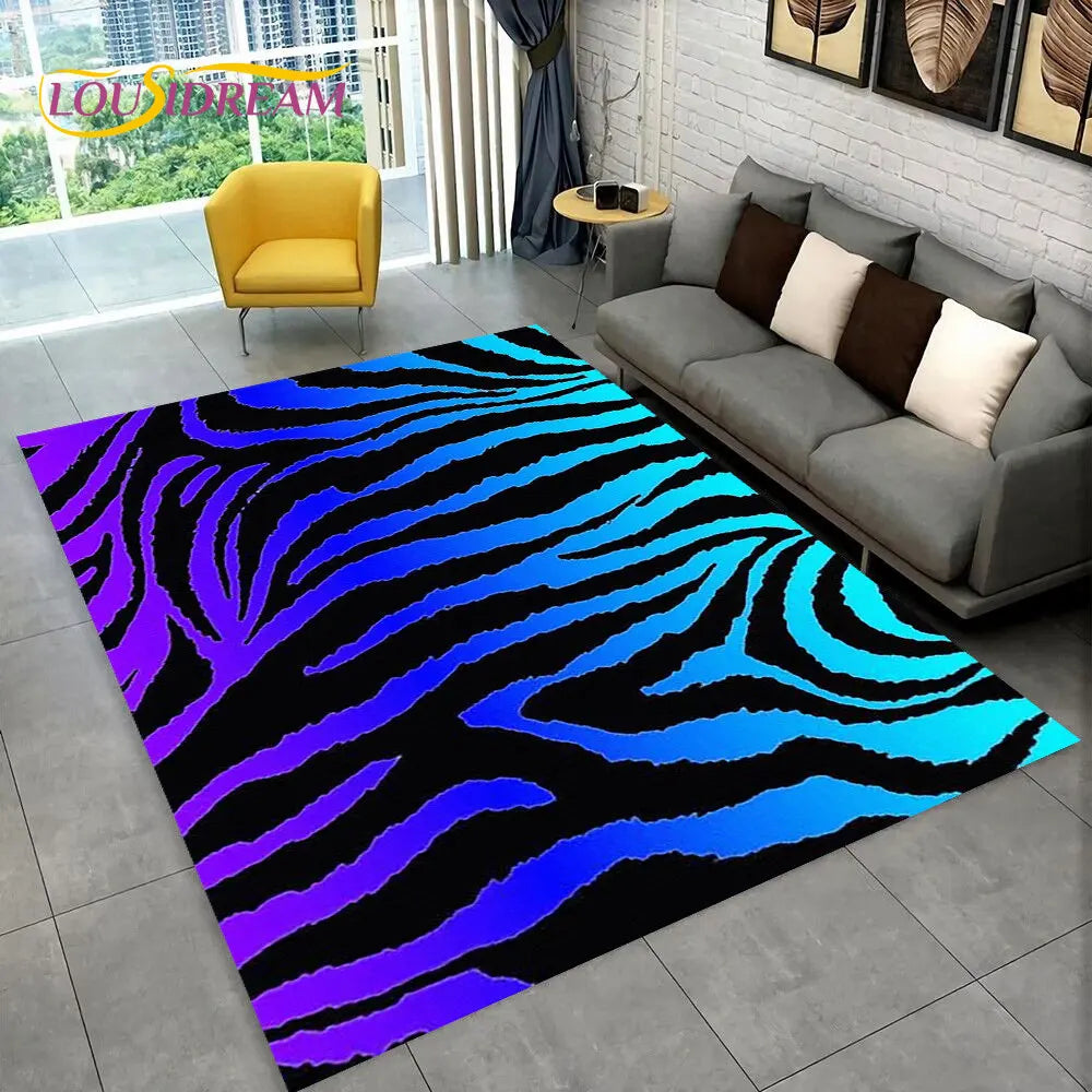 Y2K Colored Zebra Rug