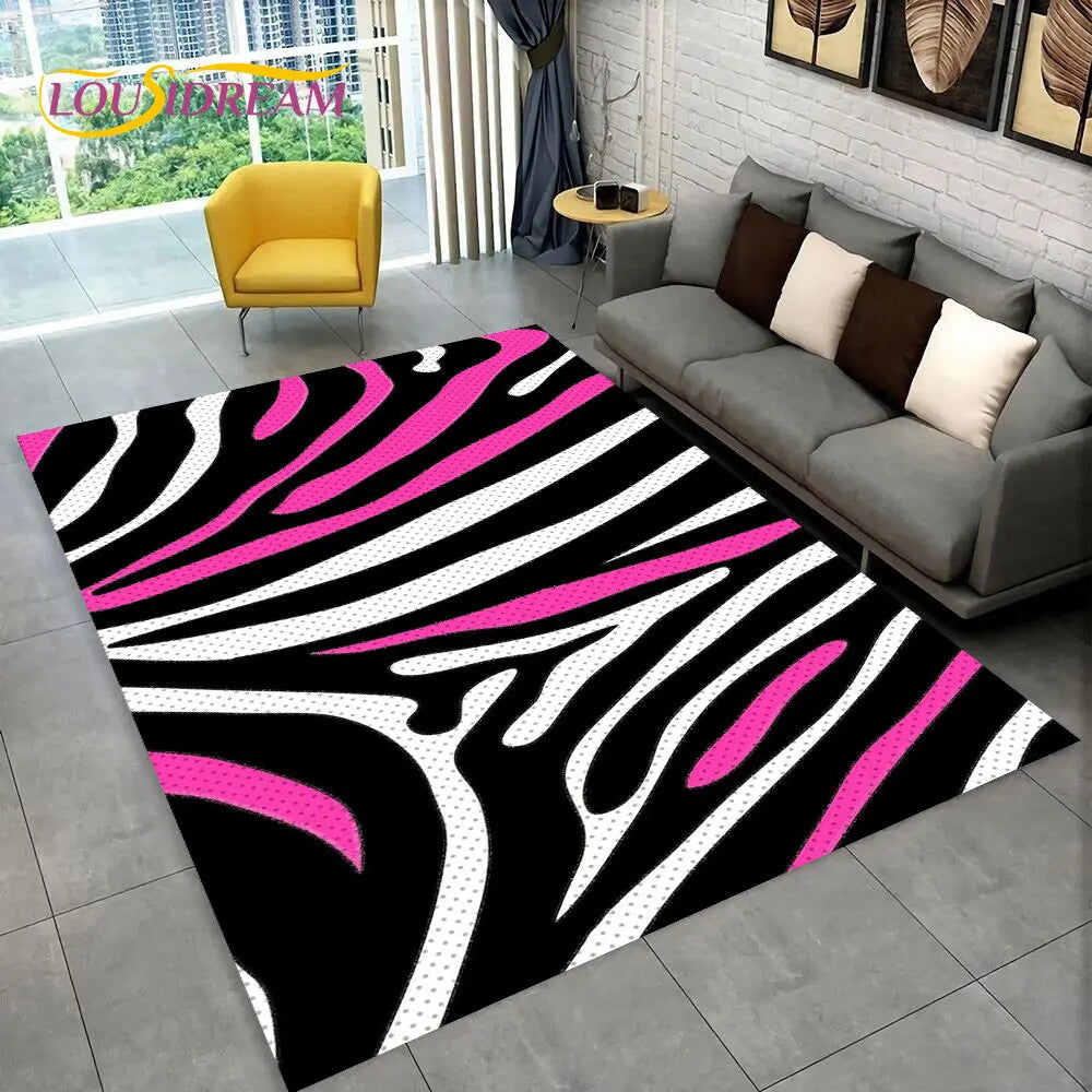 Y2K Colored Zebra Rug