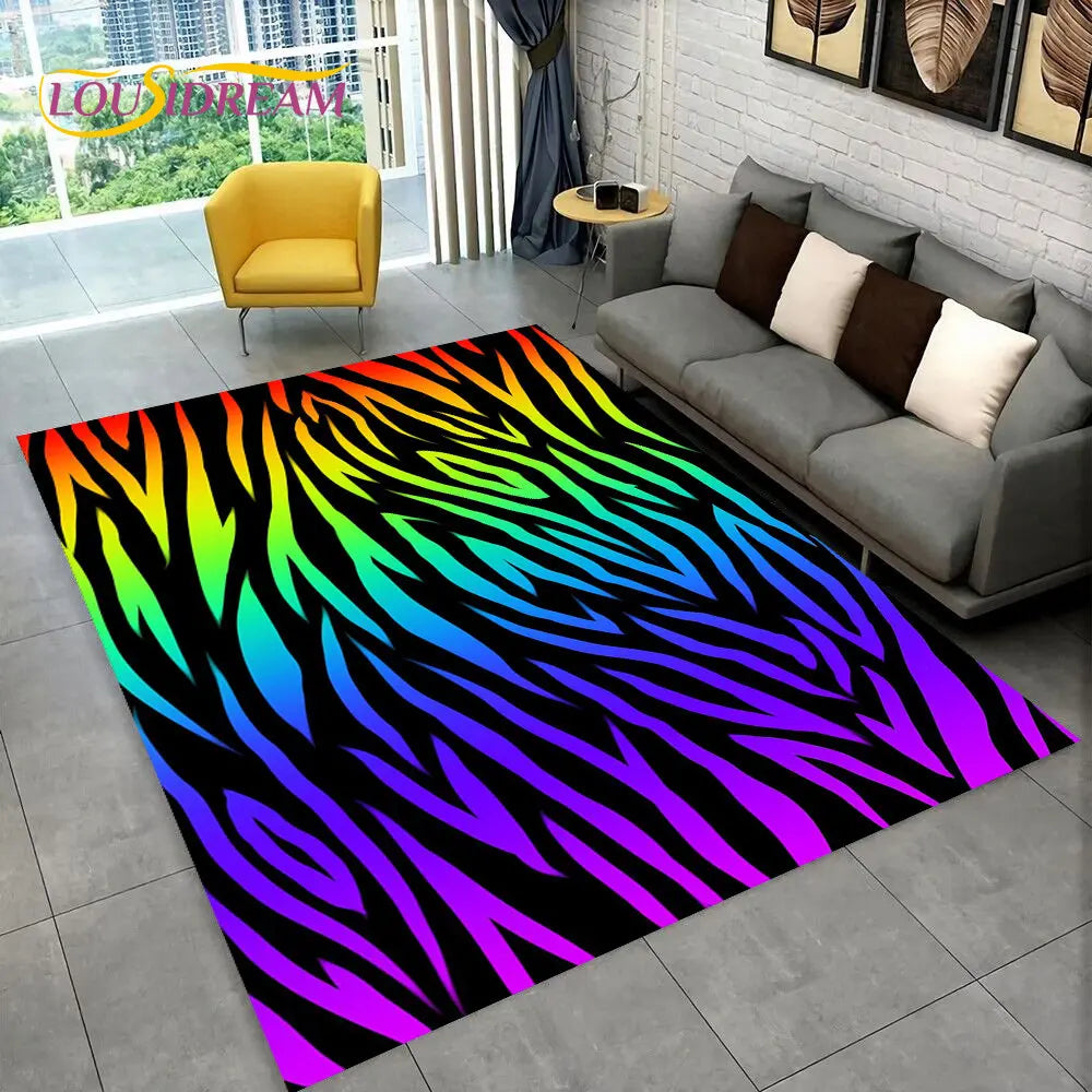 Y2K Colored Zebra Rug