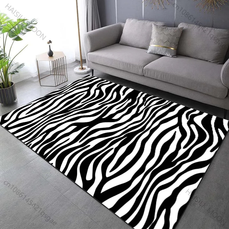 Classic B&W Zebra Print Rug
