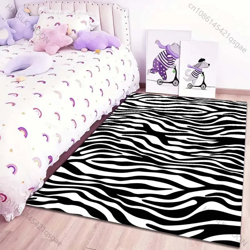 Classic B&W Zebra Print Rug