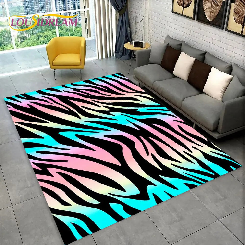 Y2K Colored Zebra Rug