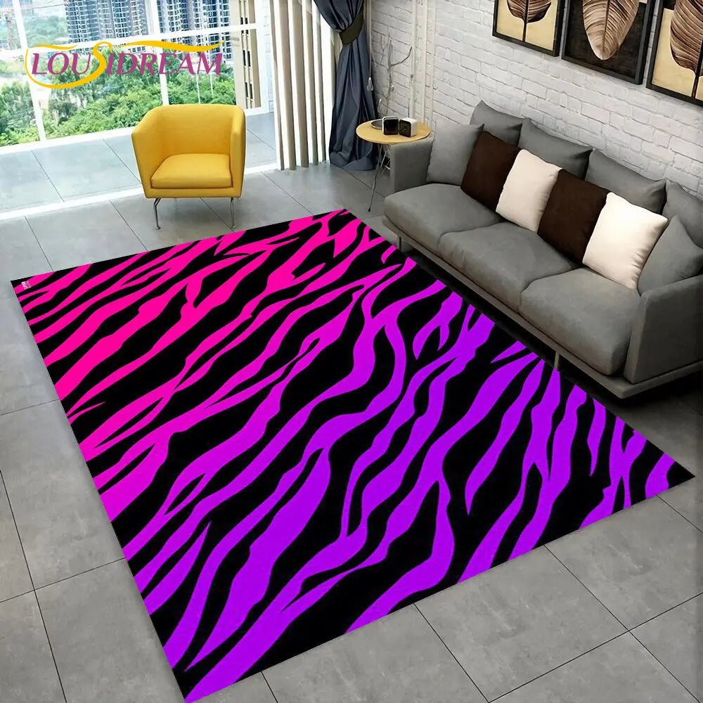 Y2K Colored Zebra Rug