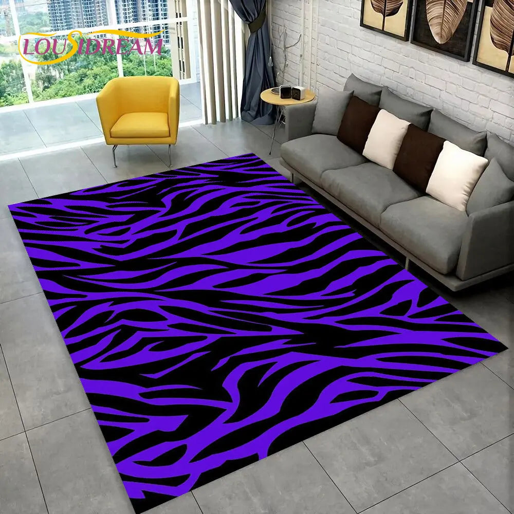 Y2K Colored Zebra Rug