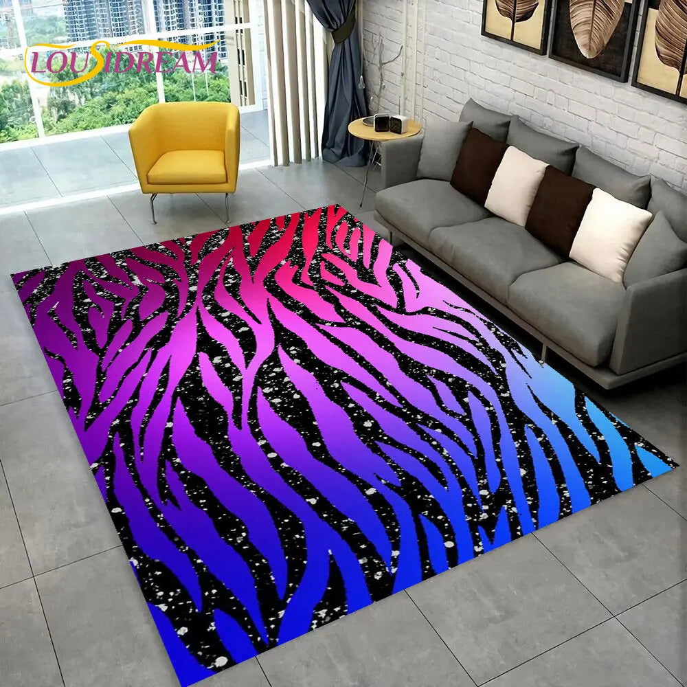 Y2K Colored Zebra Rug
