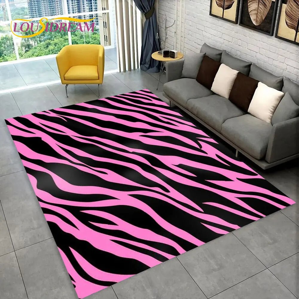 Y2K Colored Zebra Rug