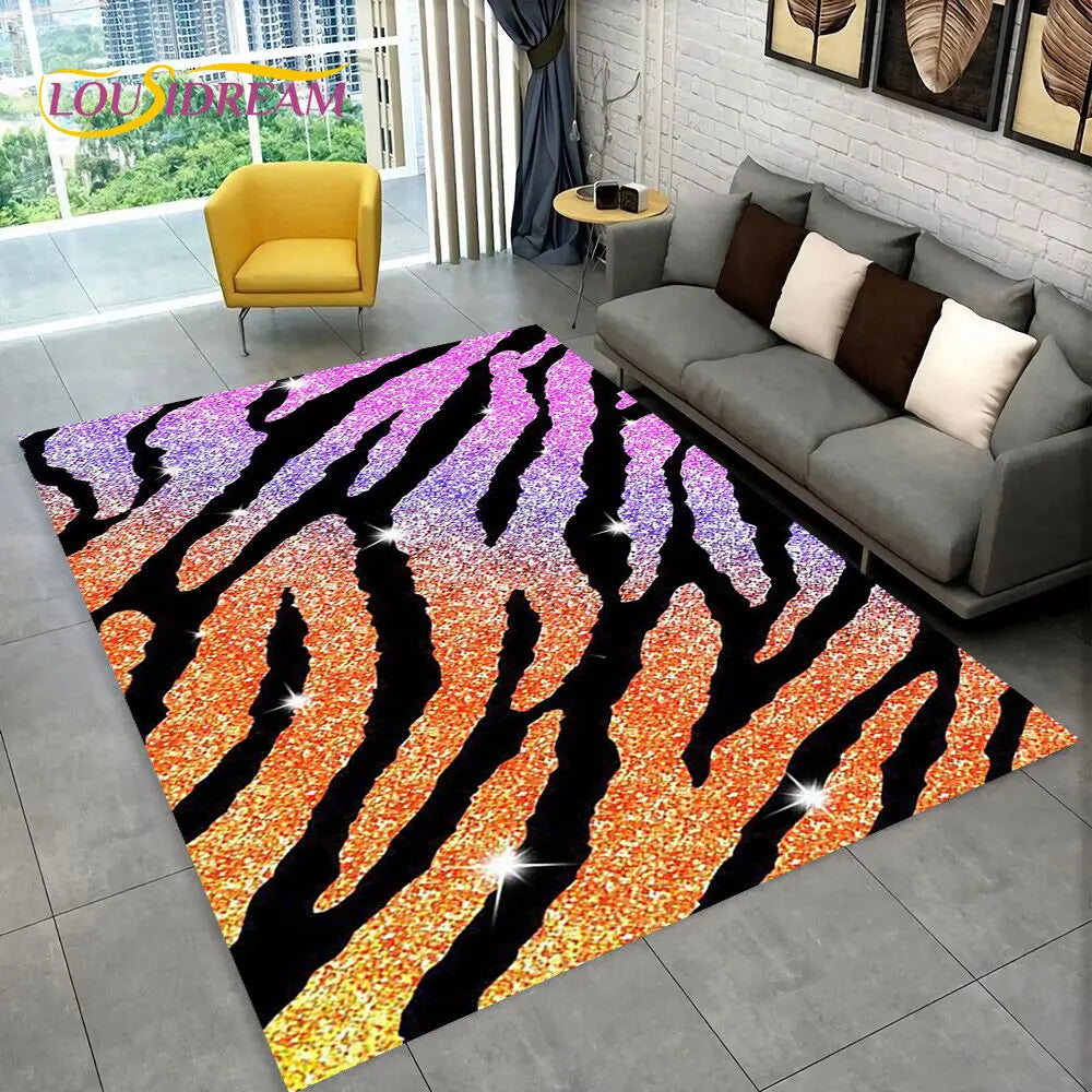 Y2K Colored Zebra Rug