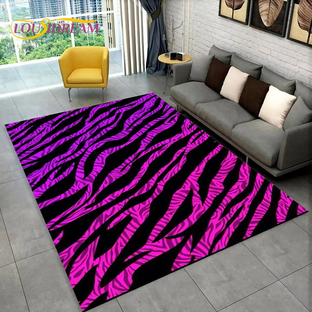 Y2K Colored Zebra Rug