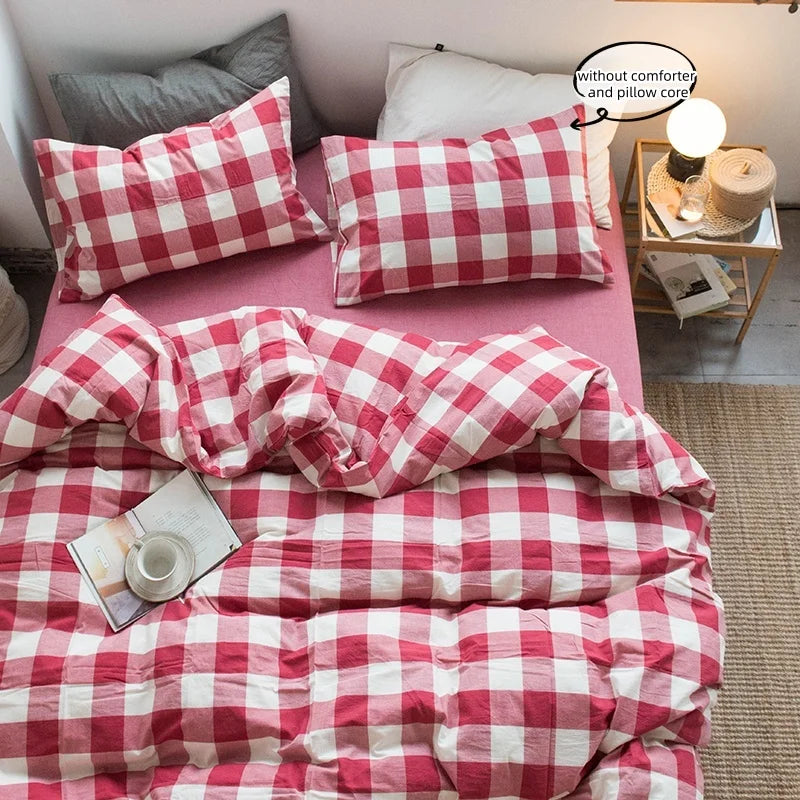 Red Plaid Cozy Duvet Set