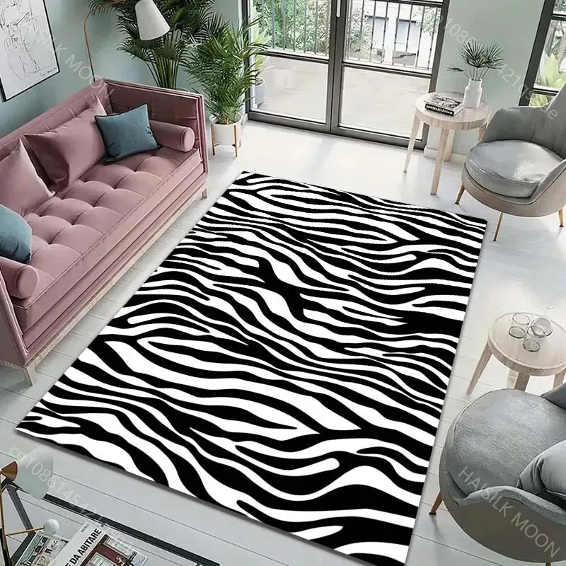 Classic B&W Zebra Print Rug